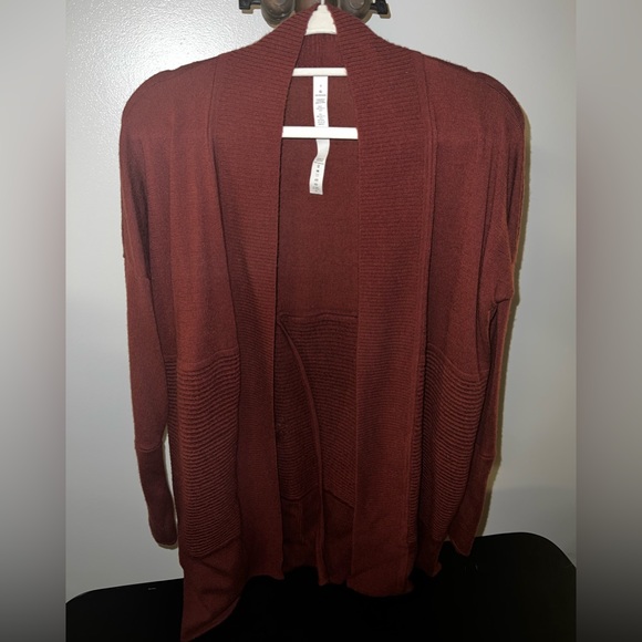 Lululemon Merino Wool Wrap Sit In Lotus Garnet Burgundy Maroon - Picture 2 of 13